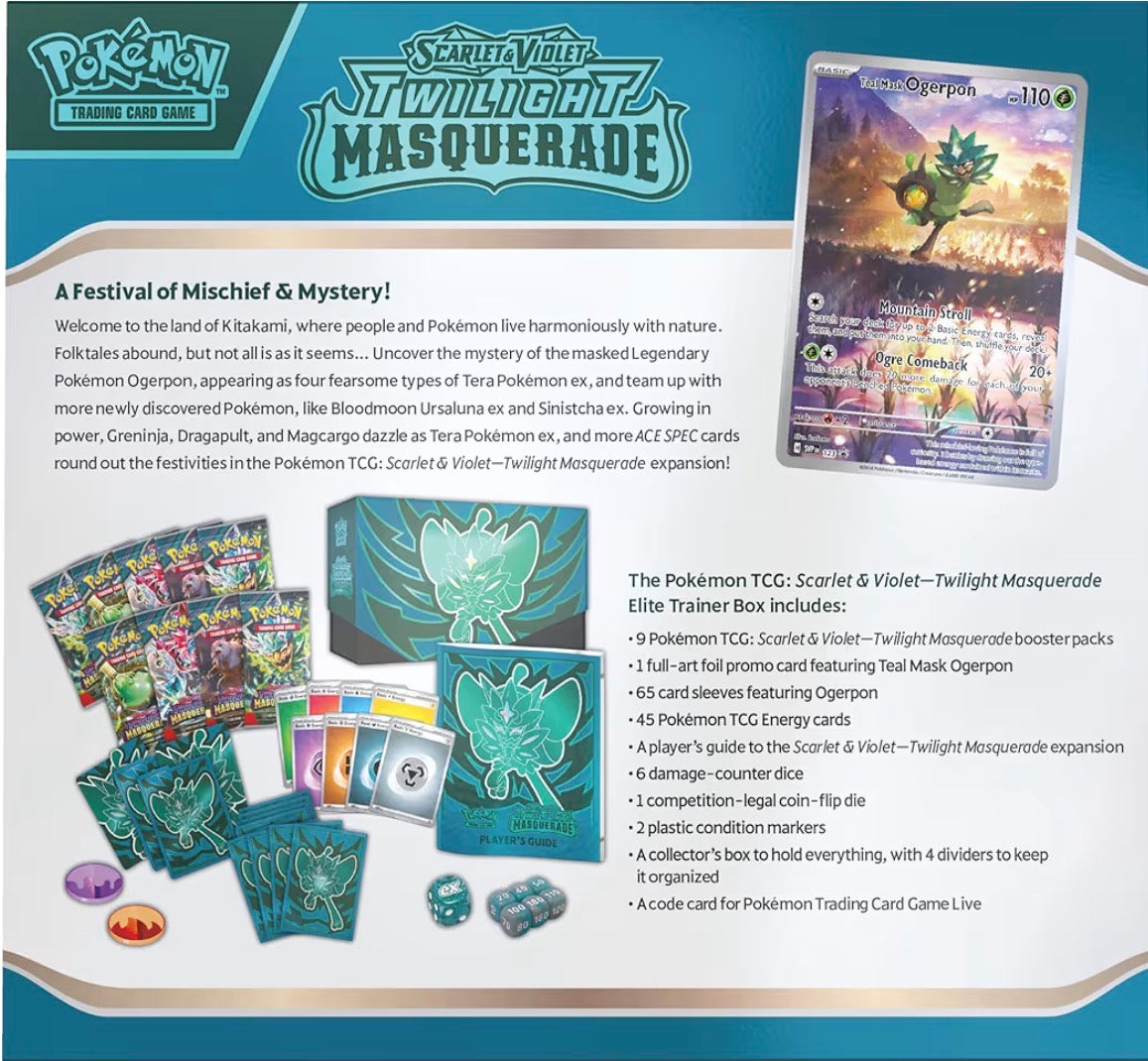 Pokemon TCG Twilight Masquerade Elite Trainer Box - details